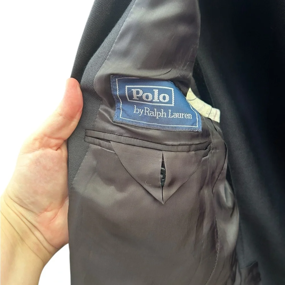 Polo Ralph Lauren Traveler Suit‎ Jacket Black Wool Size 40R